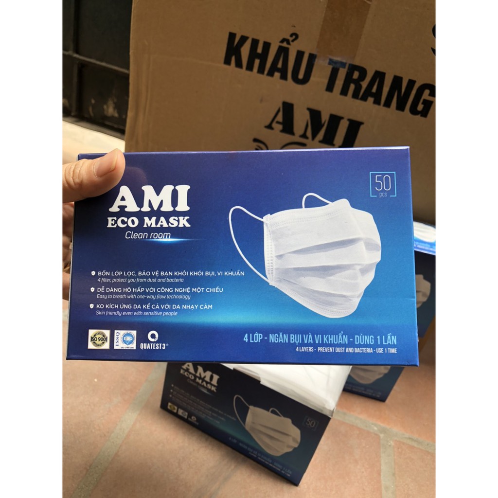 Combo 2 Hộp Khẩu Trang Y Tế  4 lớp AMI nhiều màu (50 chiếc/ 1 hộp)