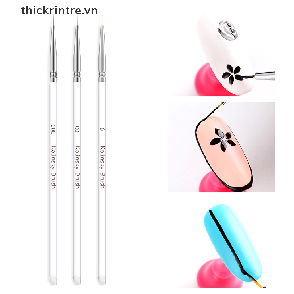 Set 3 Cọ Vẽ Trang Trí Móng Tay Nghệ Thuật