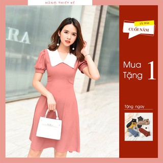 Đầm Nữ Đẹp [ảnh chụp thật] váy nữ CỔ LÁ SEN 2 MÀU D23 HALEY new *