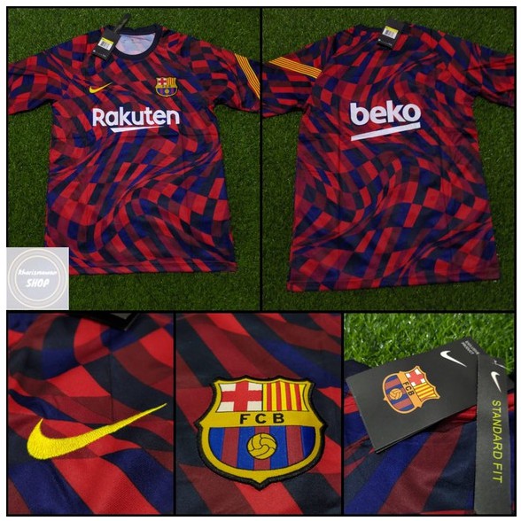 Áo Thun Đá Banh Jersey Barca Prematch 2020 / 2021