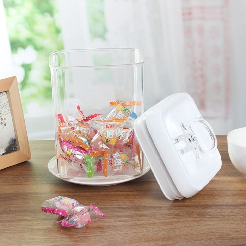 Hộp đựng thực phẩm GOFIDIN hút chân không hình vuông trong suốt bằng acrylic 0.5l-2.3l có nắp đậy tiện dụng