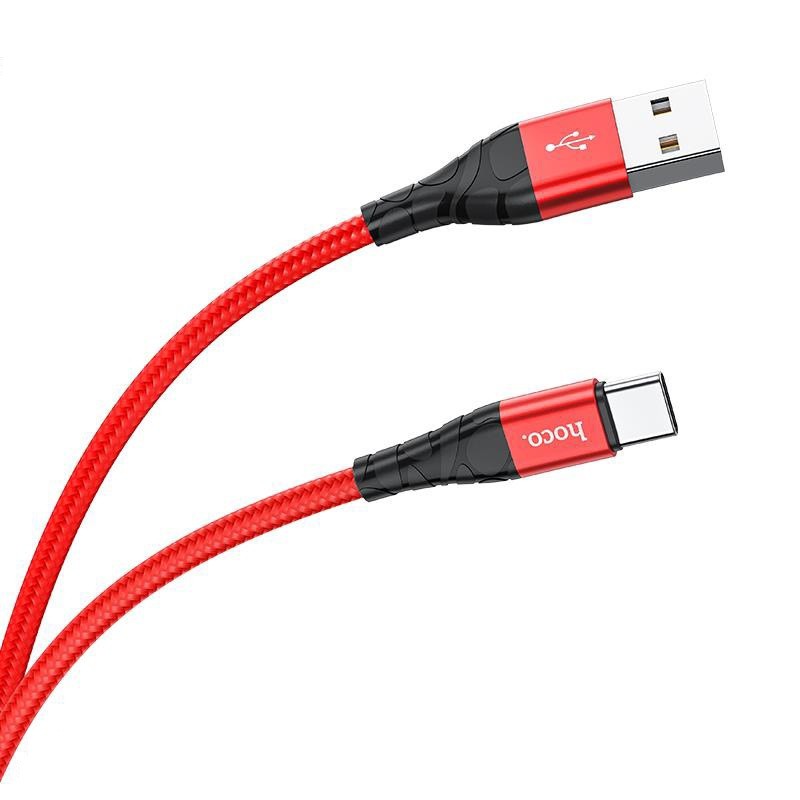 Cáp sạc nhanh 2.4A Hoco DU02 Plus chân Type-C dây bọc dù siêu bền dài 2M cho Android