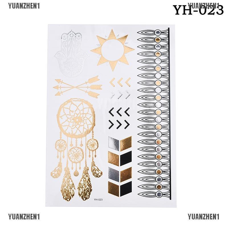 1 Vòng Cổ Hình Xăm Tạm Thời Chống Nước Màu Vàng Gợi Cảm Dễ Thương YUANZHEN1}