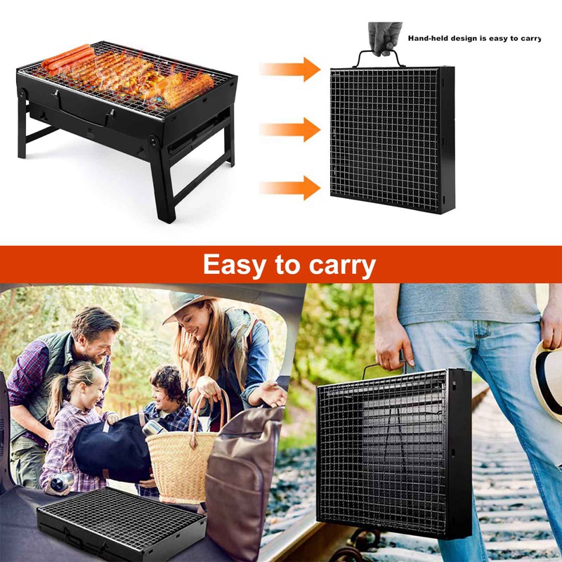 Vỉ Nướng Bbq Bằng Than Có Thể Gấp Gọn Tiện Dụng Mang Theo Du Lịch Dã Ngoại