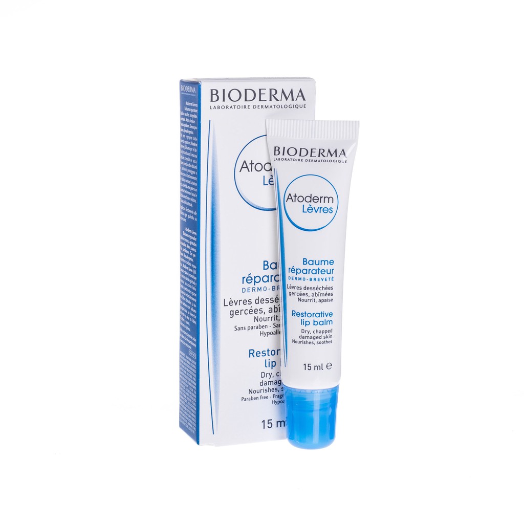 Dưỡng môi khô nứt nẻ, tổn thương Bioderma Atoderm Lips Baume - 15ml