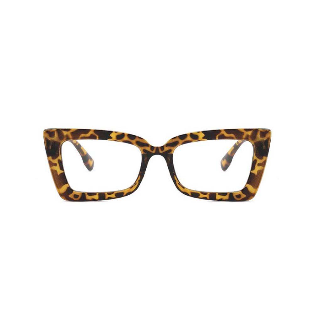 Mắt Kính Chống Bức Xạ Họa Tiết Da Báo Màu Đen Cá Tính Dành Cho Nữ