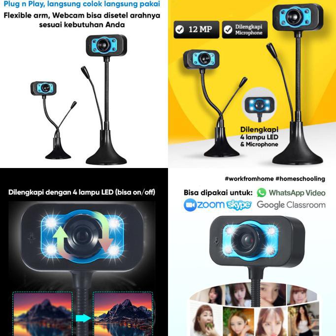 Webcam J05 4 Bóng Đèn Led + Micro Đứng Cho Pc | BigBuy360 - bigbuy360.vn
