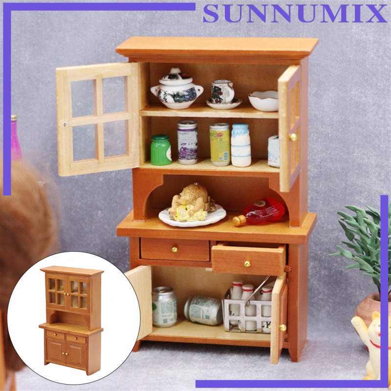 1:12 Dollhouse Wooden Bookcase Miniature Furniture DIY Doll House Play Toy