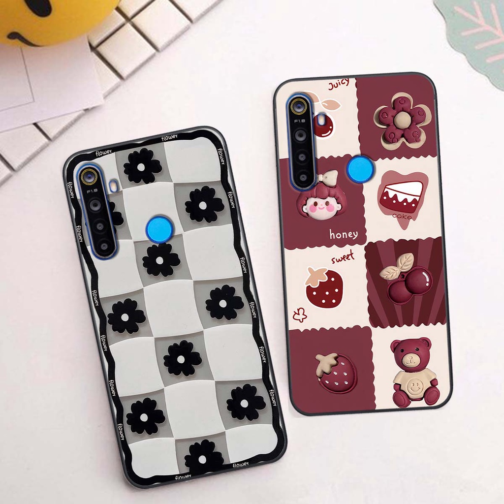 Ốp Realme 5 / 5 Pro / C3 in hình trái tim, caro kẹo ngọt đầy cá tính siêu đẹp siêu chất