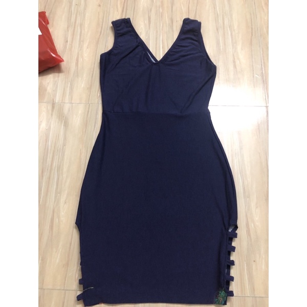 Đầm thun cổ V body lên chuyền mềm mát