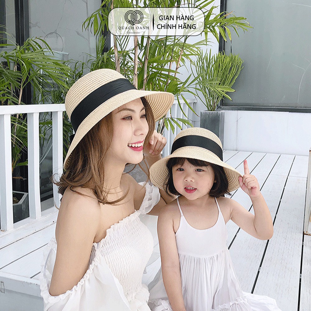 Mũ nón cói QO ACCESSORIES cho mẹ và bé diện đôi đi biển mùa hè MU33