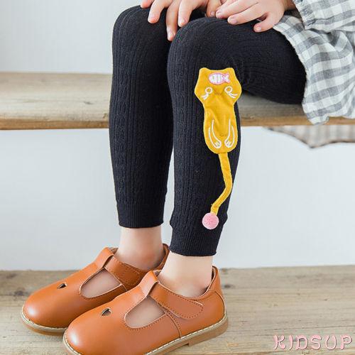 Quần Legging Cotton Co Giãn Màu Trơn Cho Bé Gái