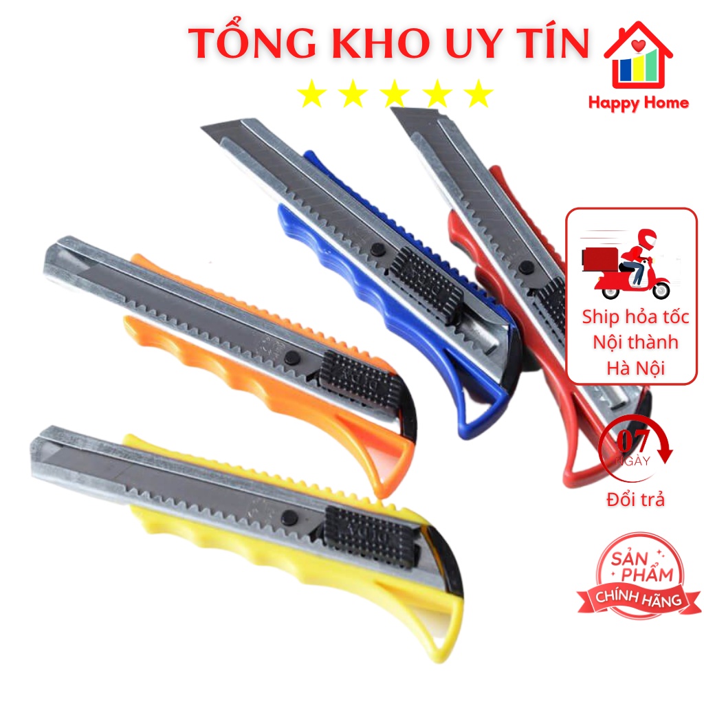 Dao dọc giấy cỡ lớn, loại tốt, sắc bén chẻ bìa các tông Happy Home