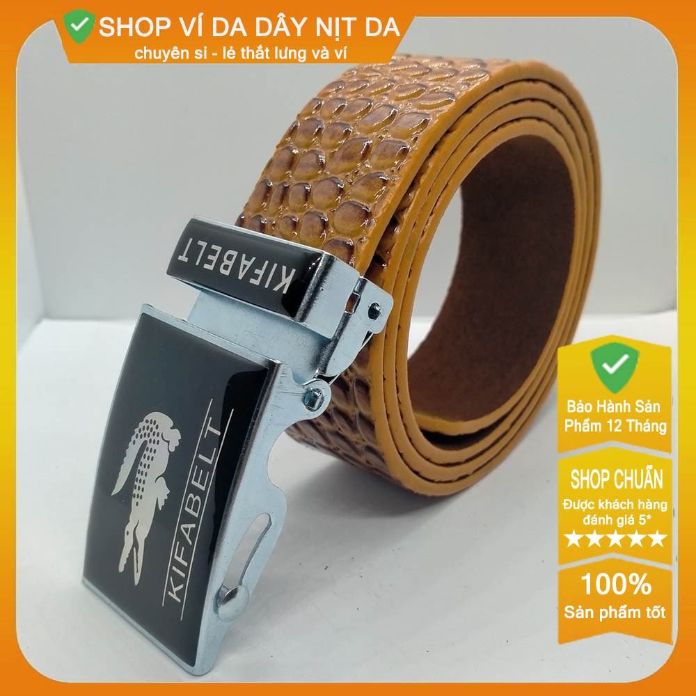 🎁FREESHIP🎁 Thắt lưng da pu vân cá sấu tròn- thắt lưng nam cao cấp