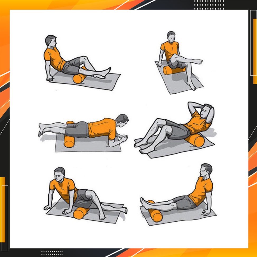 Con lăn Yoga Massage Foarm Roller, ống trụ lăn xốp thể thao giãn cơ có gai roam rollet cao cấp Chính Hãng Eros Store