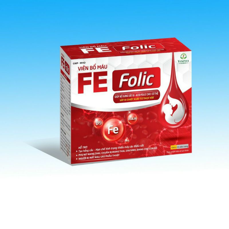 Viên bổ máu FE FOLIC giúp bổ sung sắt III - Acid folic cho cơ thể