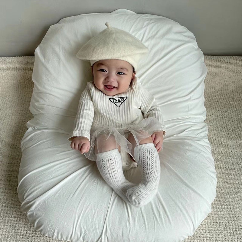 Áo Liền Quần Bằng Cotton Dạng Lưới Phong Cách Hàn Quốc Thời Trang Xuân Thu Mới Cho Bé Gái Sơ Sinh FXDO