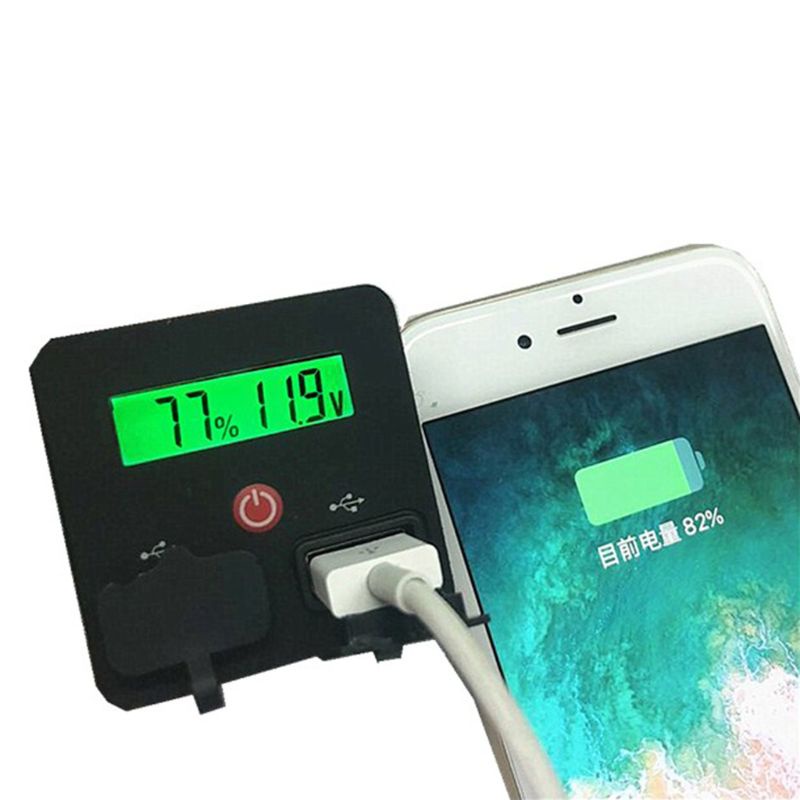 Vôn Kế Điện Tử Cổng USB Đôi 12V 24V Có Màn Hình LCD Độ Chính Xác Cao Chống Thấm Nước