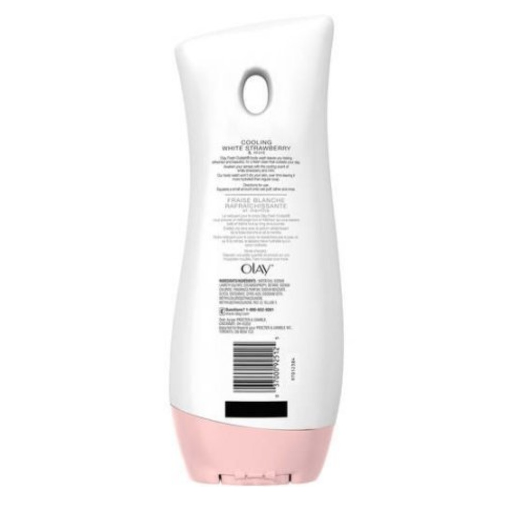 Dưỡng thể cho da khô dùng khi tắm Olay in shower Body Lotion Cooling White Strawberry &amp; Mint 450ml (Mỹ)