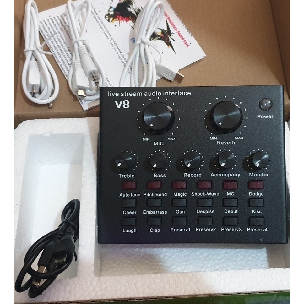 Trọn bộ soundcard v8 autotune + micro Ami BM900 tuyệt đỉnh thu âm và livestream