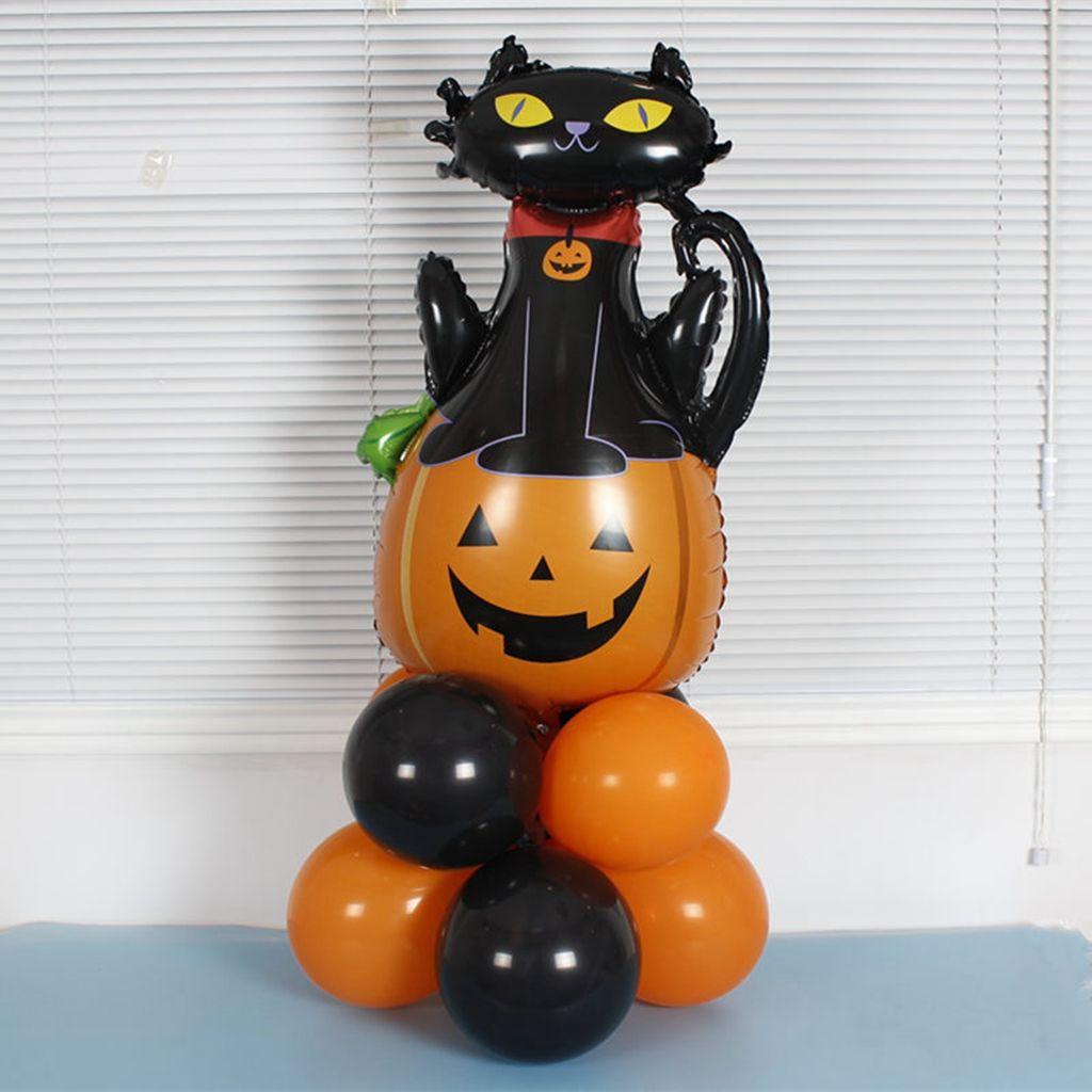 JARRED Bộ Bóng Bay Bằng Lá Nhôm Hình Dơi Và Bí Ngô Dễ Thương Trang Trí Halloween