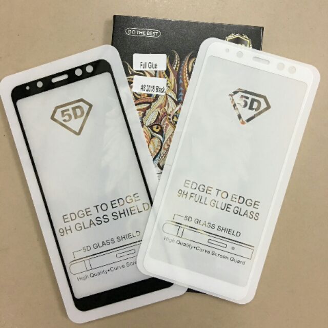 Kính cường lực full keo glue samsung a8 2018 tặng ốp silicon