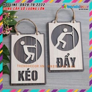 Bảng gỗ kéo đẩy treo cửa trang trí trenddecor.vn