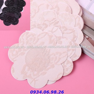 Miếng dán núm đầu nhũ hoa❤️FREESHIP❤️Combo 10 miếng dán ti lụa giấy hình hoa mai  hàng đep dùng 1 lần -5 cặp