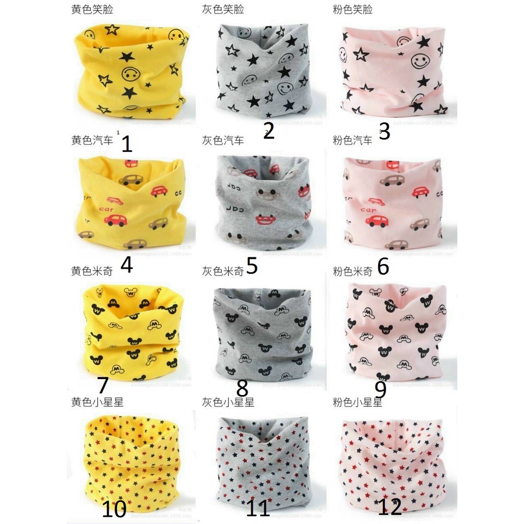 PVN20038 Khăn ống quấn cổ đa năng cotton giữ ấm cho bé phong cách Hàn Quốc T2(Màu ngẫu nhiên) .