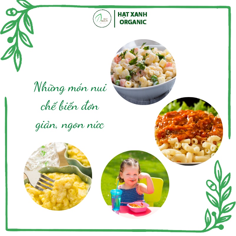 Các loại nui hữu cơ cho bé ăn dặm 100g tặng kèm công thức nấu ăn