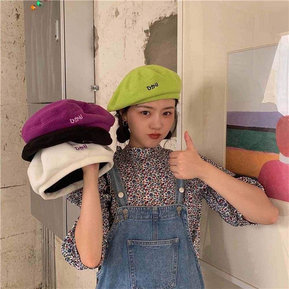 TWINKLE Mũ Beret Màu Sắc Kẹo Ngọt Phong Cách Anh Quốc Cổ Điển Dành Cho Nữ