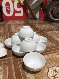 Combo 10 bát con ăn cơm hàng gốm sứ Bát Tràng