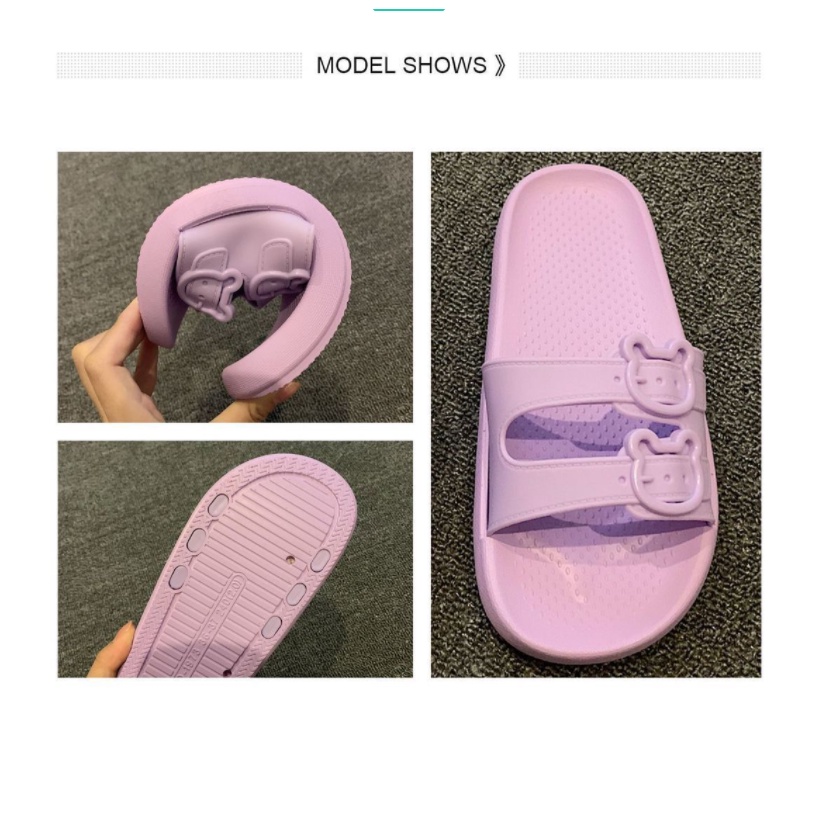 Dép đi trong nhà tắm mềm mại thoải mái chống trượt màu hồng dễ thương đơn giản