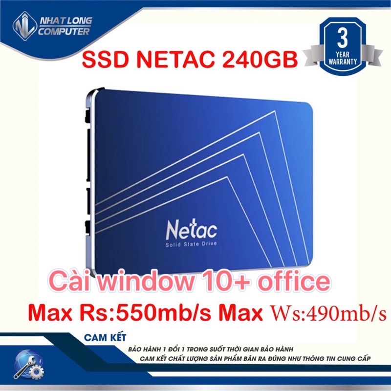 Ổ cứng SSD Netac 240Gb 36T chính hãng sử dụng cho pc và laptop