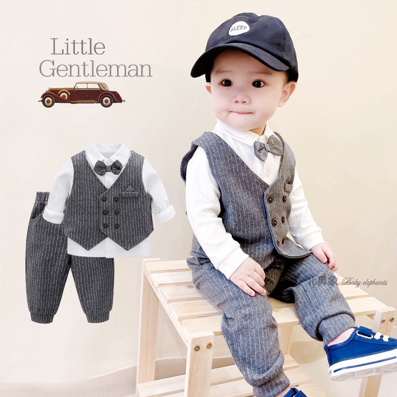Bộ quần áo Hàn Quốc cho bé trai bộ công tử bé trai 8-18kg Tunkid chất cotton mềm mịn sành điệu