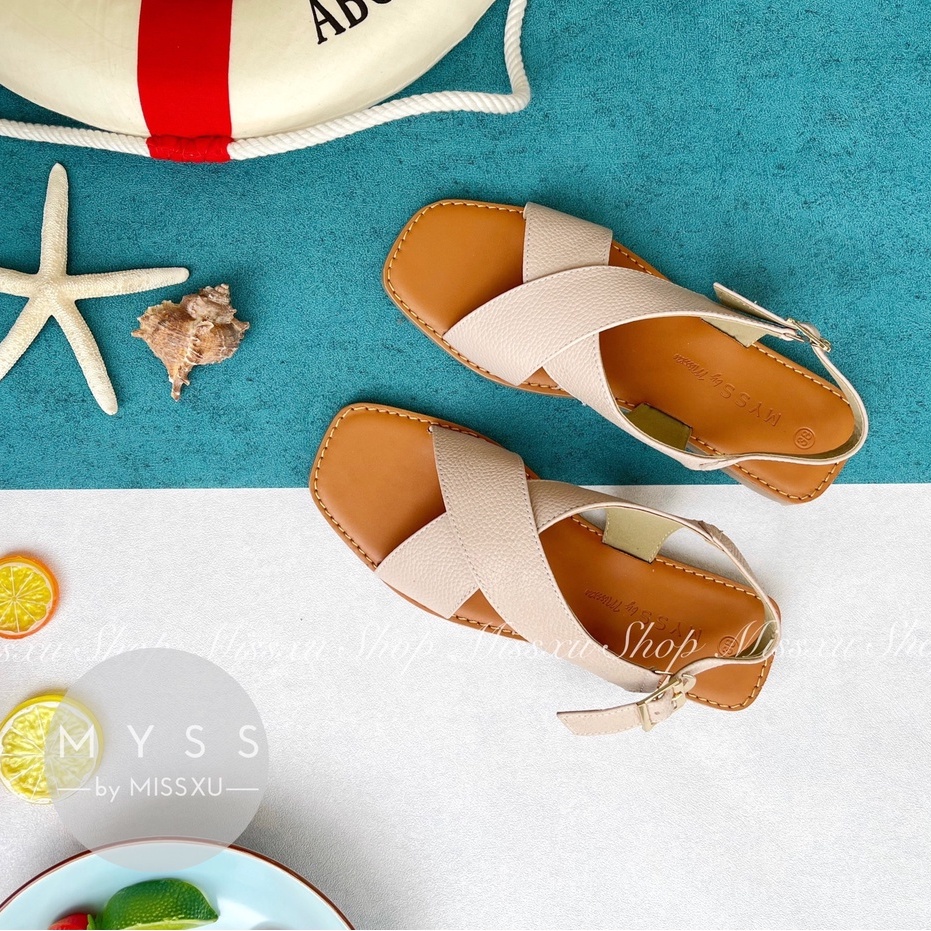 Giày sandal nữ 2cm quai chéo da thật cao cấp MYSS - SD118