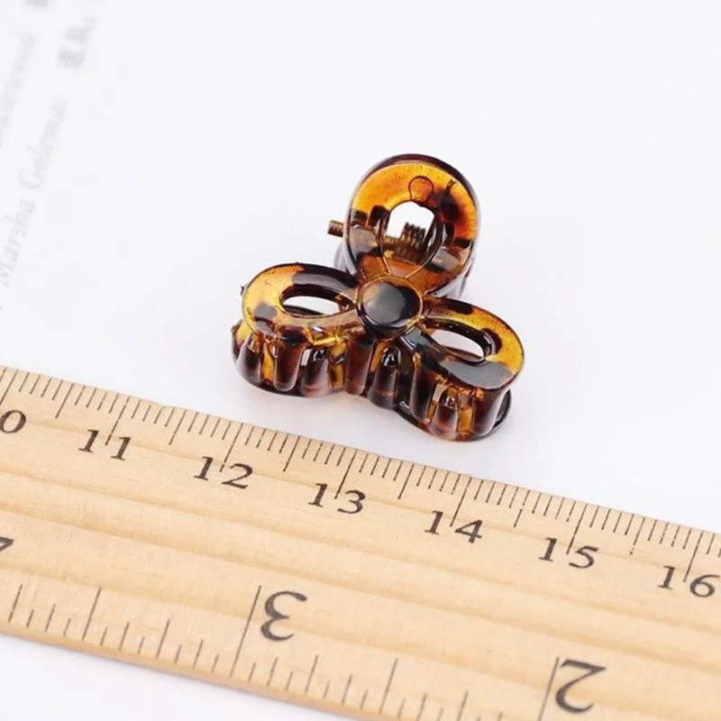 Set 6 kẹp tóc nhựa màu trơn họa tiết da báo phong cách Hàn Quốc thời trang cho nữ