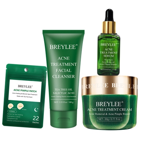 Bộ 4 Sản Phẩm Chăm Sóc Da BREYLEE Gồm Serum Kem Pimples Patch