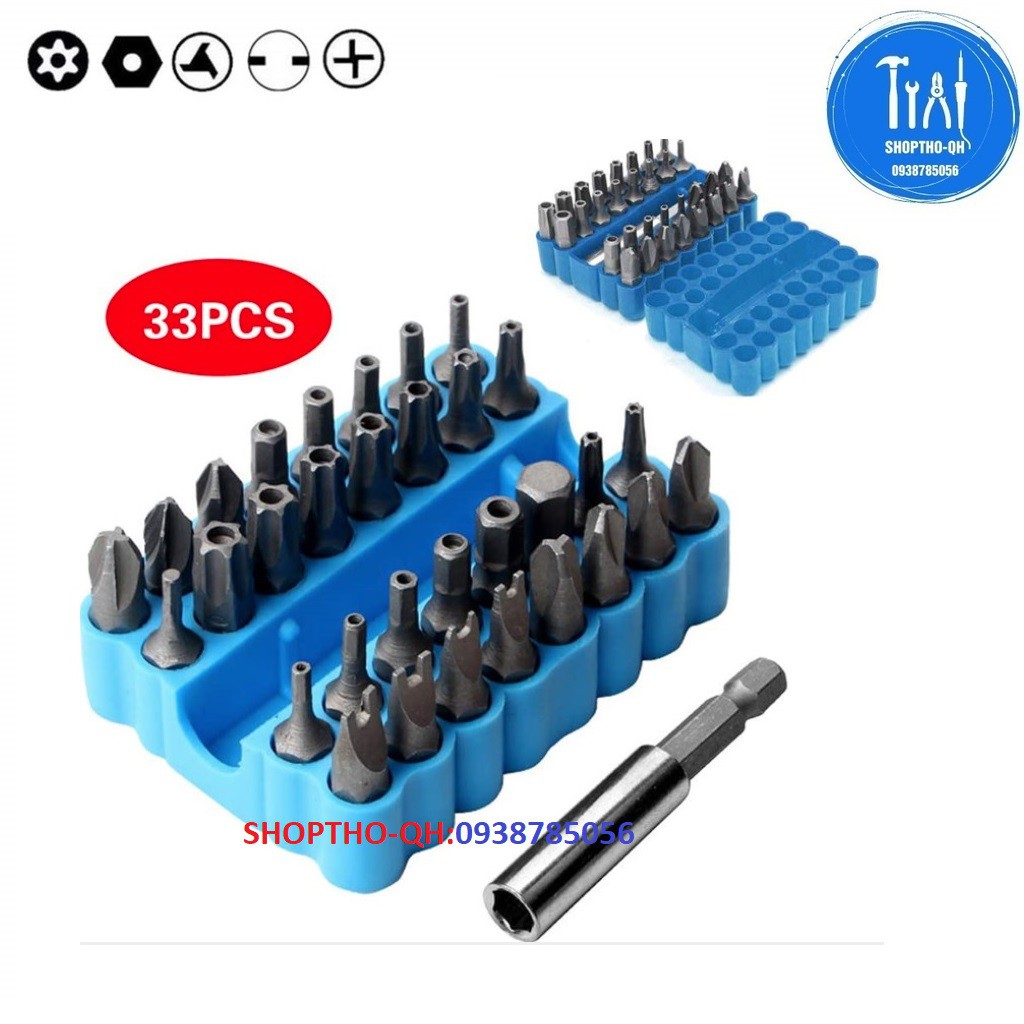 Bộ sản phẩm tuốc nơ vít 33 chi tiết.