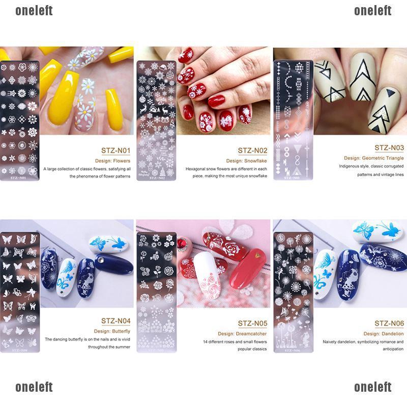 👗THỊNH HÀNH👗Nail Stamping Templates Geometry Flower Stainless Steel Nail Art Decoration