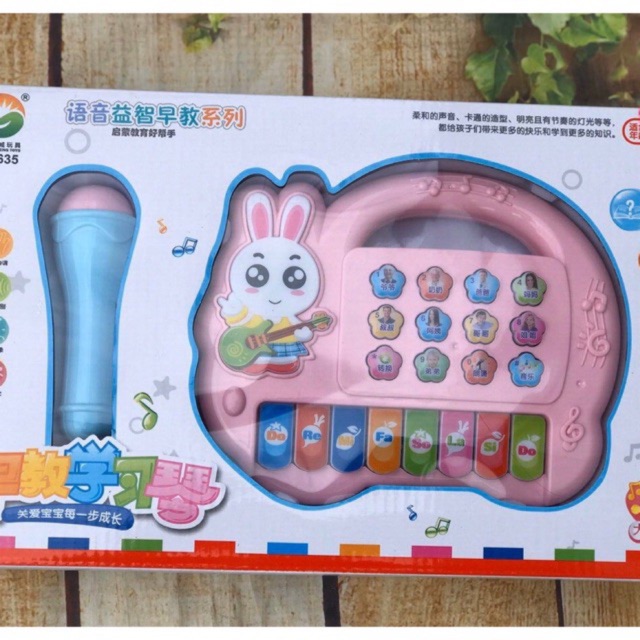 Đồ Chơi Đàn Piano Hình Thỏ Kèm Micro Siêu Xịn Dành Cho Các Bé Yêu Âm Nhạc