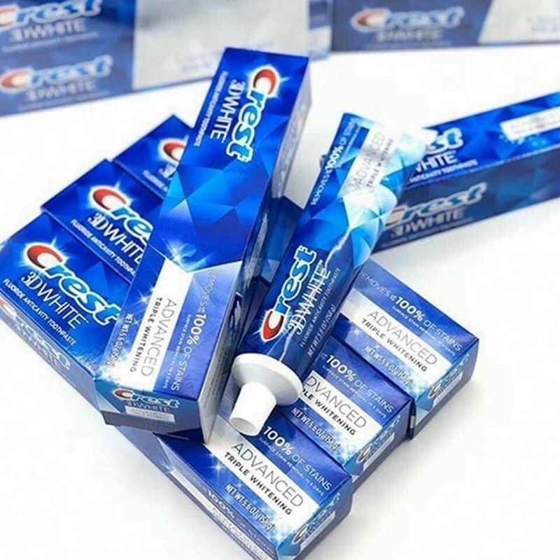 Kem Đánh Răng Crest 3D 250g White TRIPLE WHITENING Advanced Whitening Toothpaste