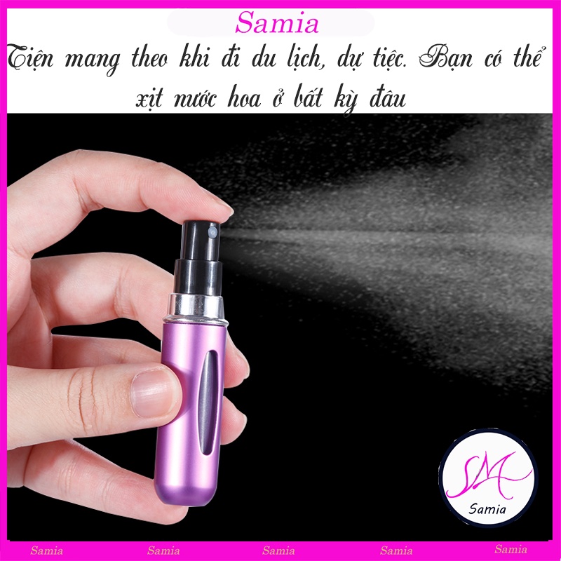 Chai Chiết Nước Hoa 5ml Dạng Xịt Tự Động Không Cần Xilanh Phụ Kiện/ Ống Đựng Nước Hoa Chiết Đáy Trực Tiếp Samia