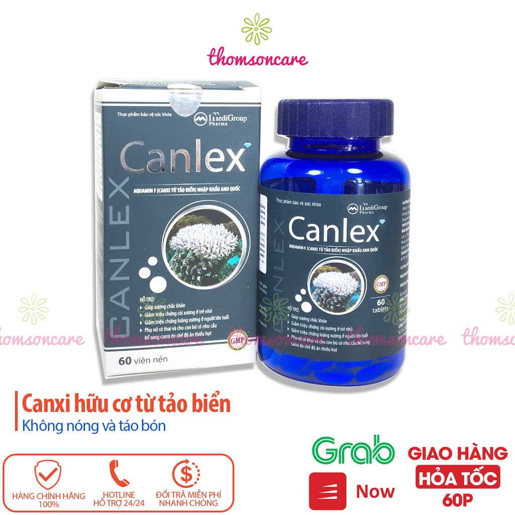 Canlex Bổ sung canxi hữu cơ từ tảo biển, phòng ngừa loãng xương Hộp 60 viên