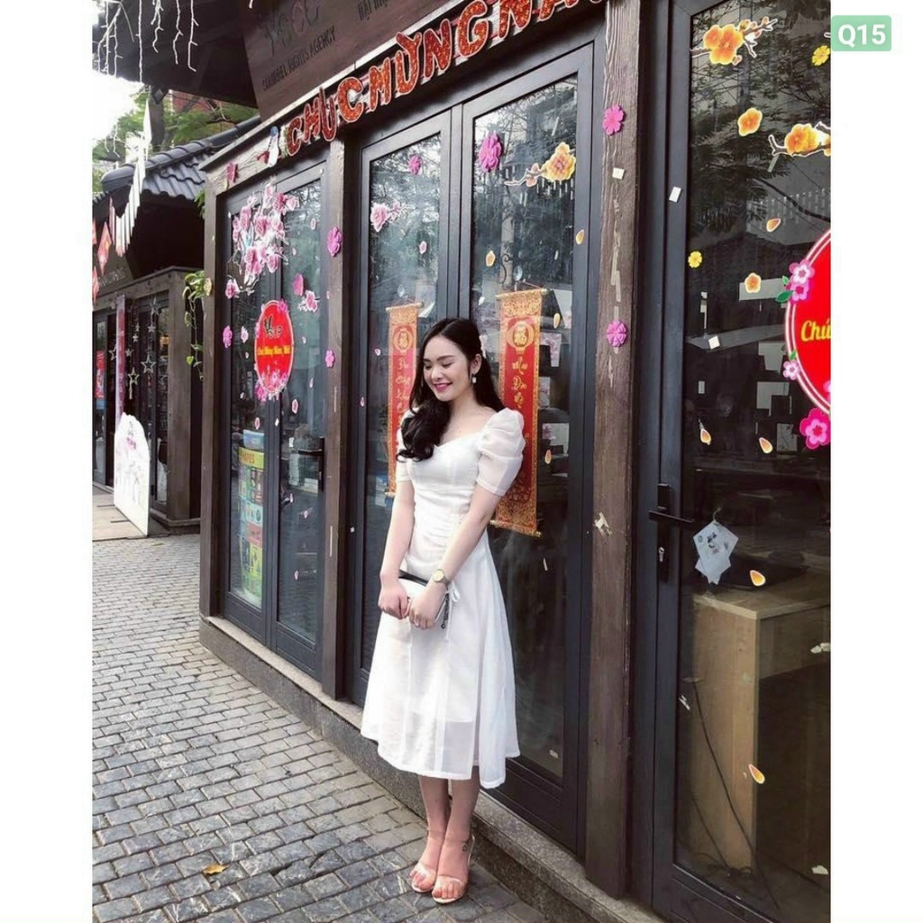 Váy nữ thiết kế dự tiệc, đầm thắt eo trẻ trung, sang trọng