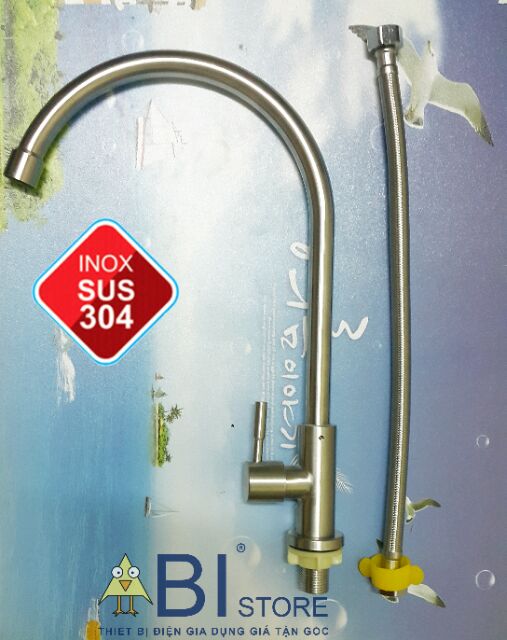 [Chuẩn inox 304]VÒI RỬA CHÉN LẠNH INOX 304 CẮM CHẬU CẦN CỨNG GIÁ RẺ