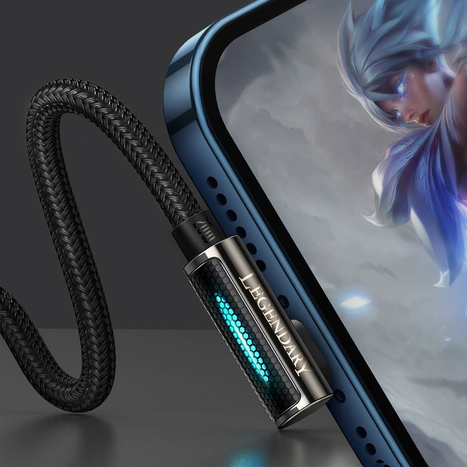 Cáp chơi game sạc nhanh 20w 2 mét cho iphone chân sạc type c to lightning bọc dù chống gãy gập chính hãng baseus