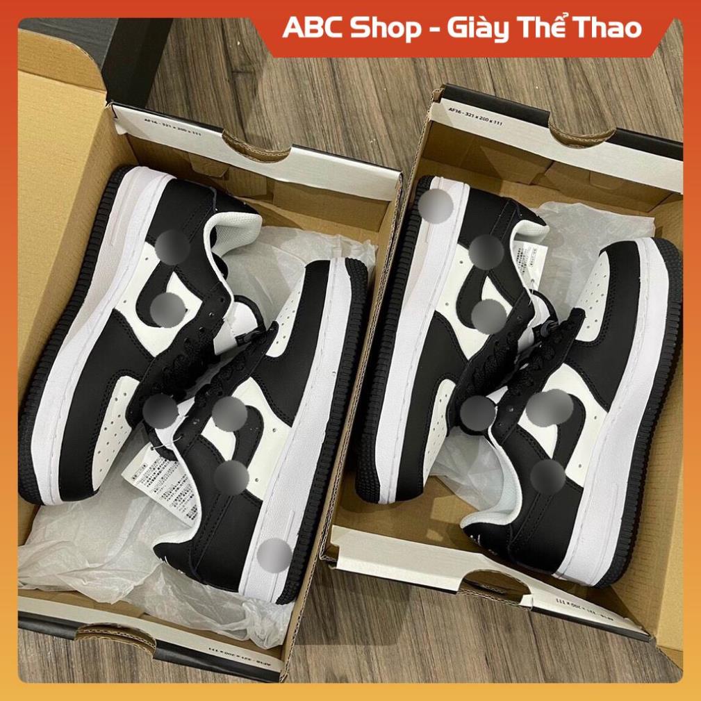 [FreeShip - Hàng Xịn] Giày AF1 thấp cổ panda đen trắng full box bill, Giầy Air Force low hot trend trắng phối đen