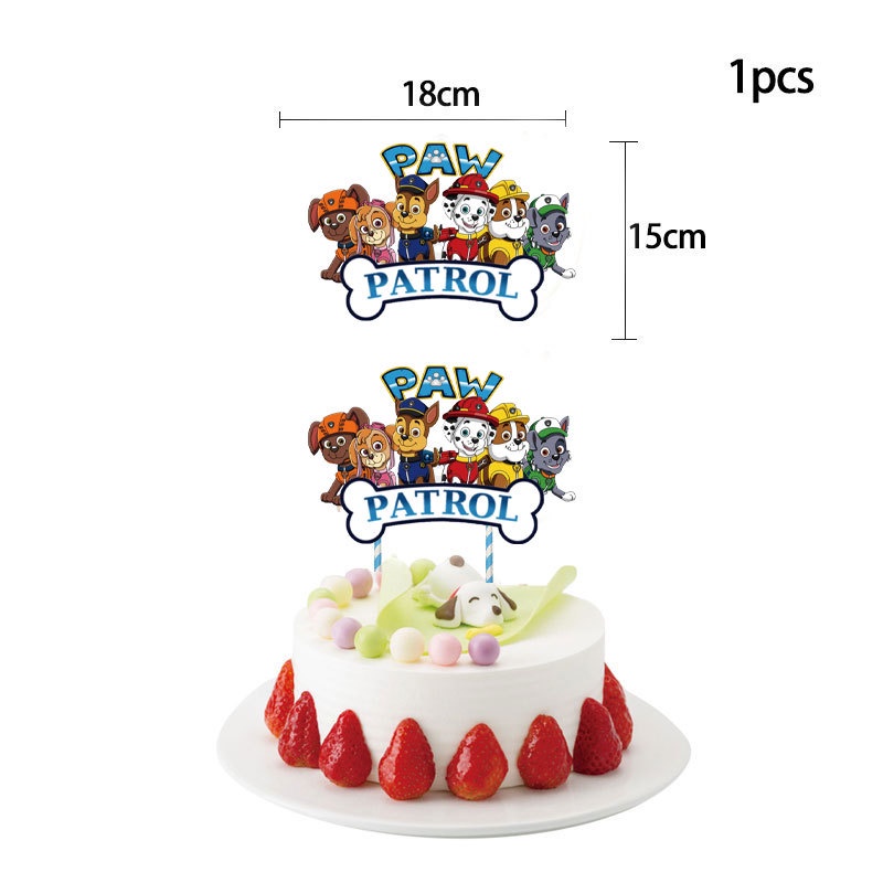 Paw Patrol Set Phụ Kiện Trang Trí Bánh Kem Chủ Đề Chú Chó Cứu Hộ Dễ Thương