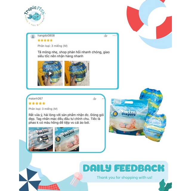 TÃ BƠI- BỈM BƠI CHO BÉ SƠ SINH 6KG- 18kg Quần bỉm bơi sơ sinh SHOP MẸ MIN
